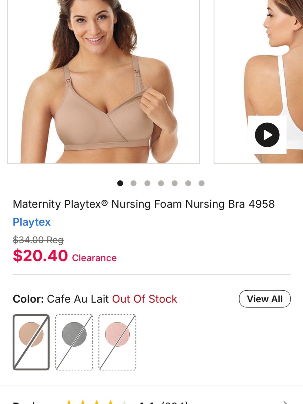 Playtex Nursing Bra Tag in Coral and White with Teal Accent